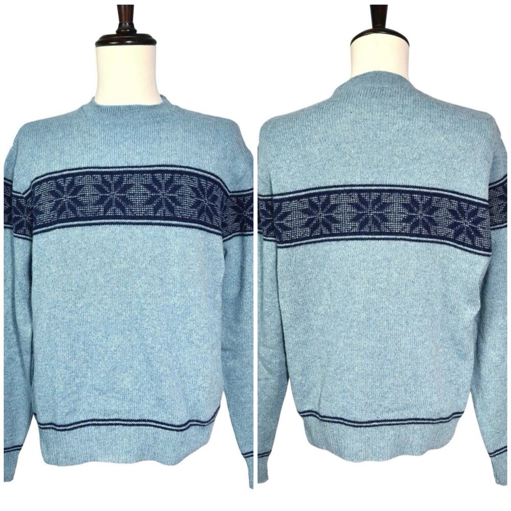 Jantzen | Men | Vintage 70s Scotch Tumbler Fair Isle Ski Wool Sweater | Large